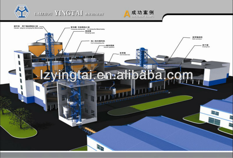 Beer malt processing line