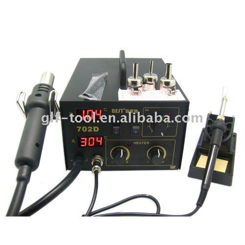 BEST-702D double LED display 2 IN 1 intelligent leadfree hot air gun/ soldering station /desoldering station /welding tool