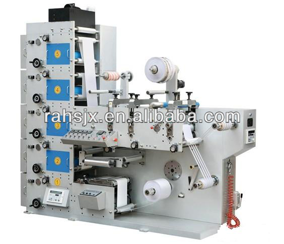 BY-320 5 colors high speed UV dryer label flexographic printing machine