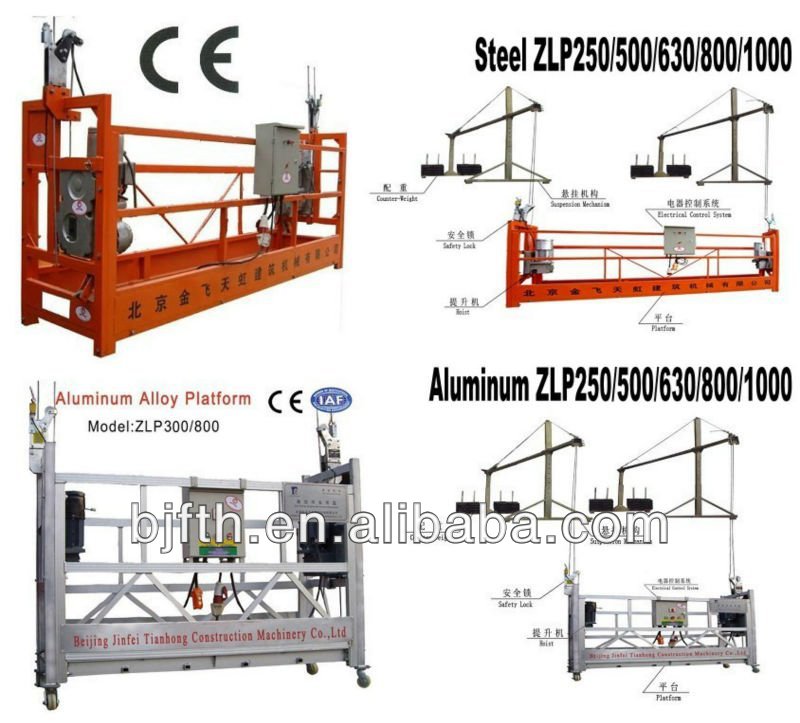 CE approved ZLP Series Suspended platform/Cradle/Gondola/sky climber/Electric scaffolding(100m,200-1000KG),Factory ,Factory