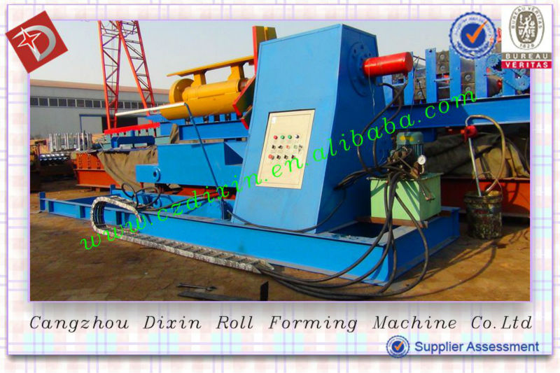 CHINA Cangzhou DIXIN 5/10 tons Hydraulic Decoiler roof panel rool forming machine