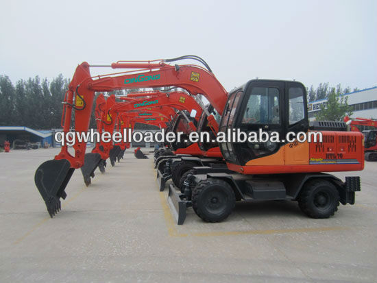 China New Wheel Excavator HTL100(Made In China)0.5m3 For Sale