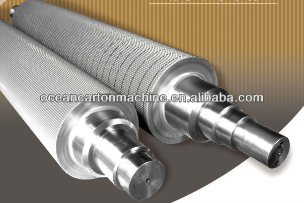 Chrome plated corrugating rollers of single facer