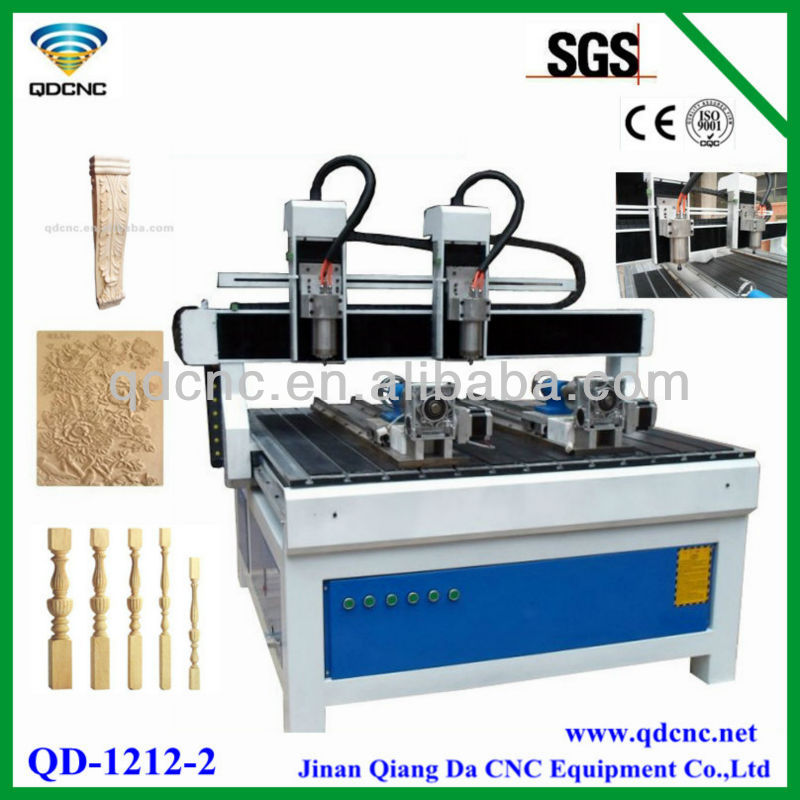 CNC Engraving Router/CNC Router with Rotary for Cylinder wood QD-1212