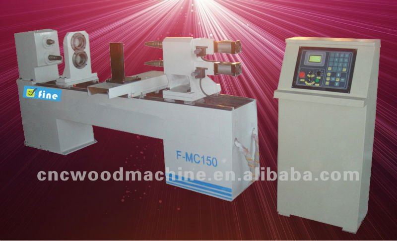 cnc wood turning machine with 2 spindles