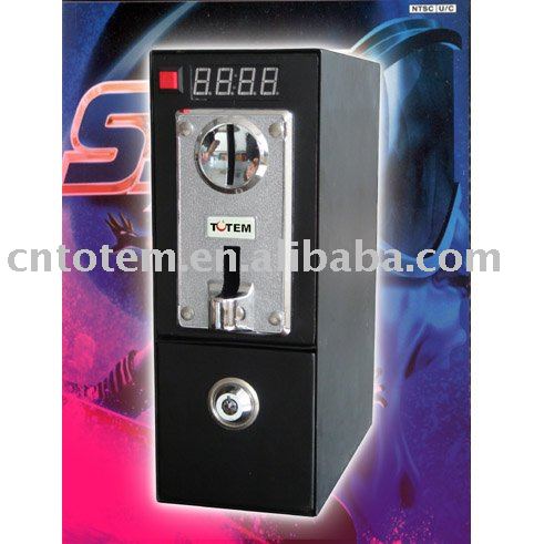 Coin acceptor with coinbox for washing machine