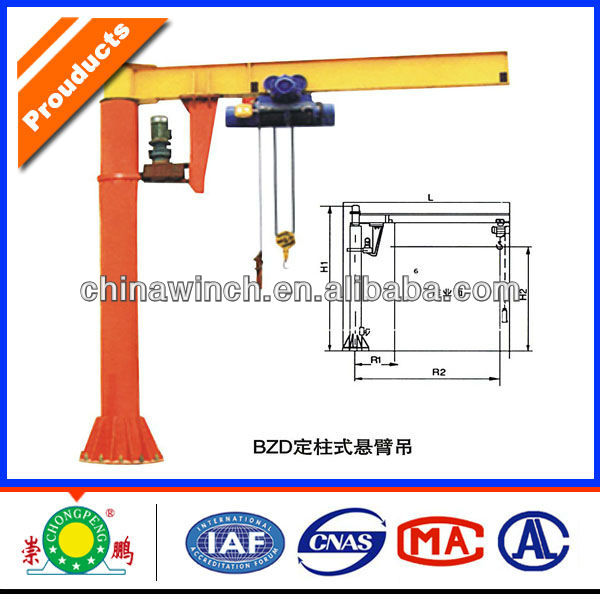 Column Swing Level Jib Crane with 360 Degree Rotation