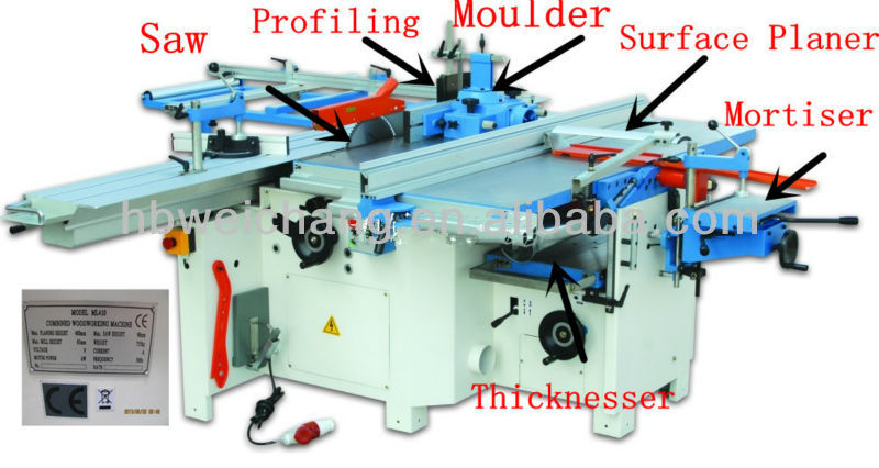 combination drilling machine ML410 woodworking width 400mm, planer, thicknesser, sawing, moulder, driller,mortiser