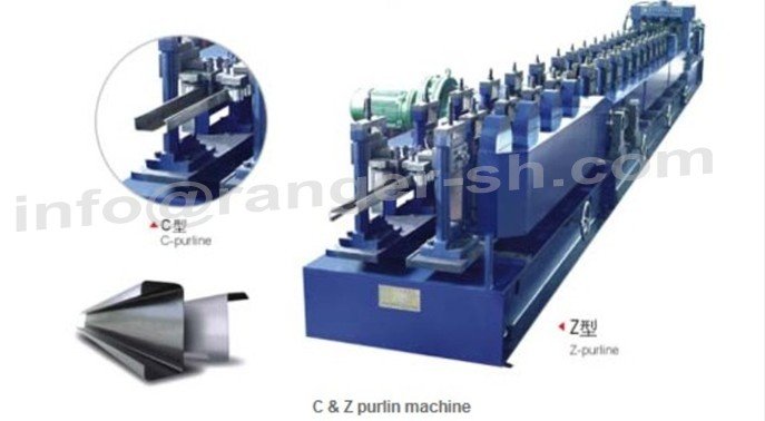 Combined C and Z Purlin Forming Machine, Interchangeable C and Z Purlin Forming Machine