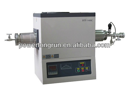 Compact Tube Furnace (42mm O.D. 1500 C Max) with Alumina Tube & Vacuum Flanges / Valves