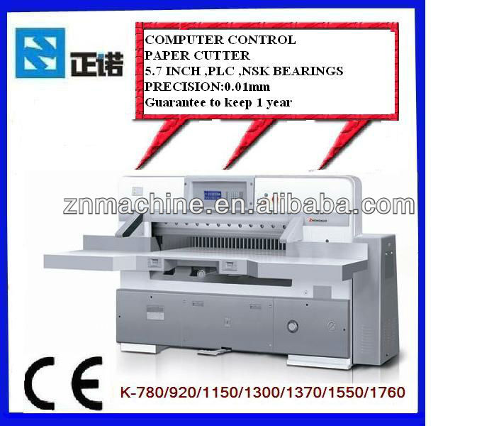 computer control Paper Cutting Machine / paper cutter 780/920/1150/1300/1370