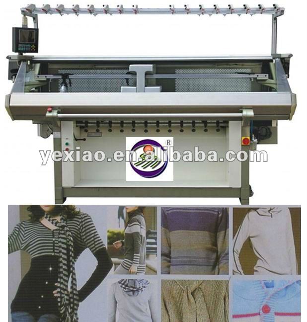 computerized flat knitting machine with comb/double system