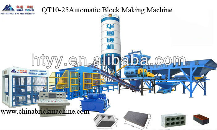 Concrete Hollow Block Making Machine(QT10-25 Automatic)