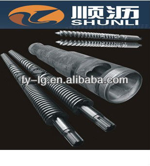 Conical twin Screw and barrel in Nitrided treatment for plastic extruder machine/twin screw barrel for injection machine