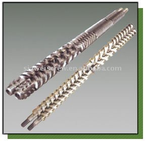 conical twin screw-barrel for wood mahcine