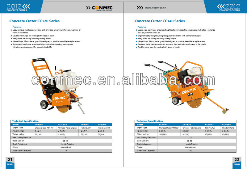 Conmec Superior Quality Concrete Cutter CC140 Series for sale