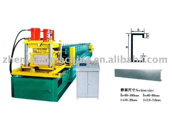 construction purlin making machine,steel purlin roller forming machine,c purlin shaping equipment