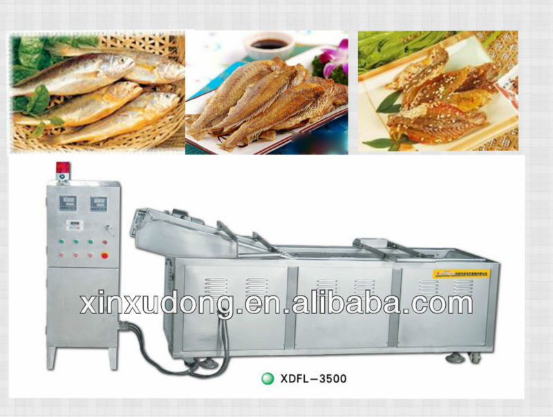 continuous fish processing frying machine