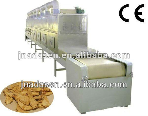 Continuous tunnel type microwave ginger/ginger powder drying and sterilizing machine