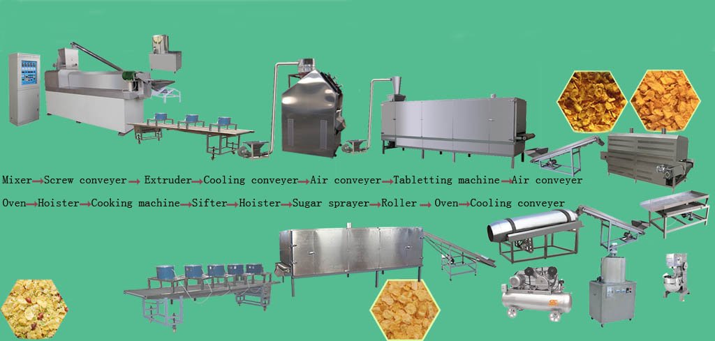 corn flakes processing line