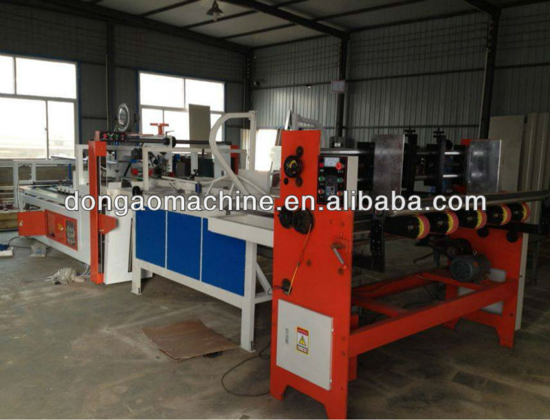 Corrugated paperboard automatic folder gluer machine with automatic paper-feeder