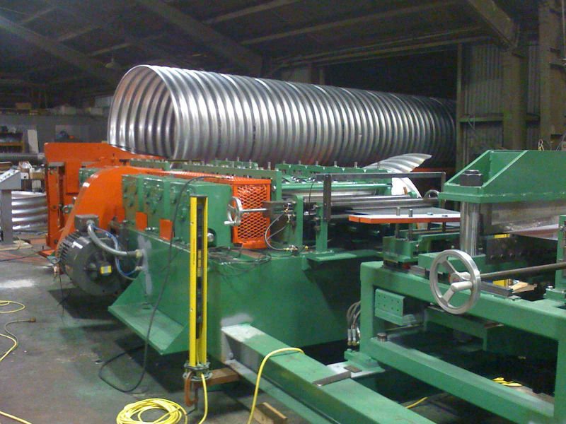 Corrugated steel pipe making machine