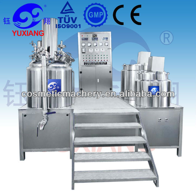 cosmetic hydraulic vacuum mixer homogenizer