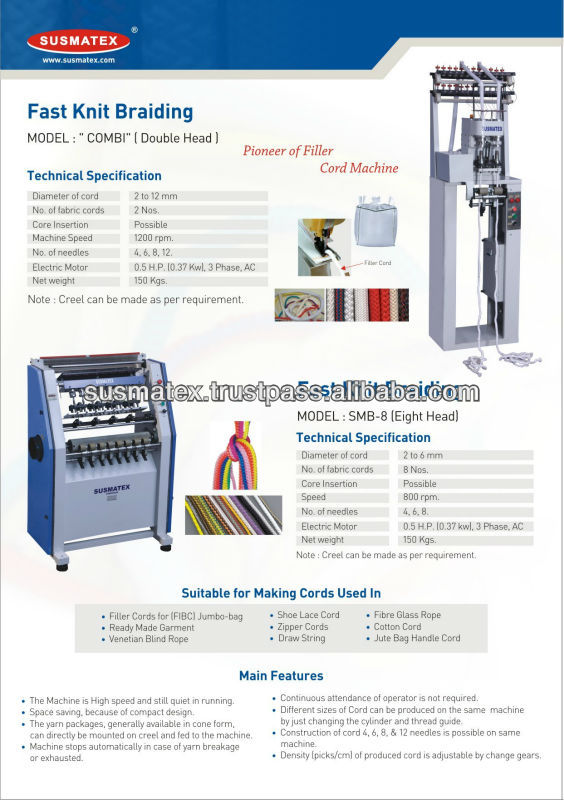 Cotton Cord Making Machine Exporter