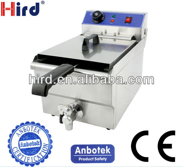 counter top electric fryer with valve one tank