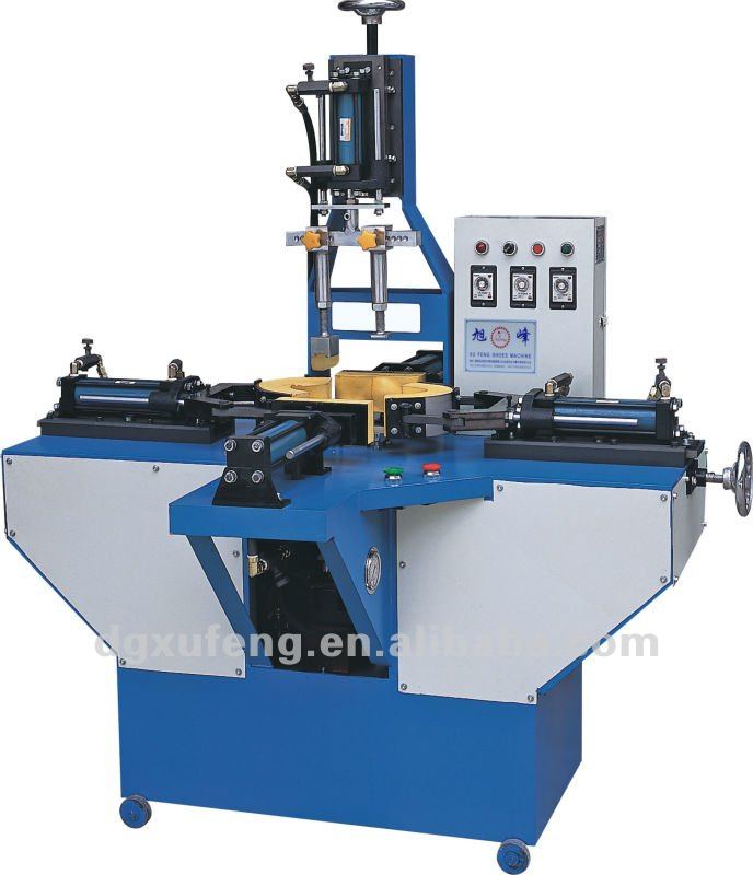 Crossing sole pressing machine, hydraulic shoe sole pressing attaching machine