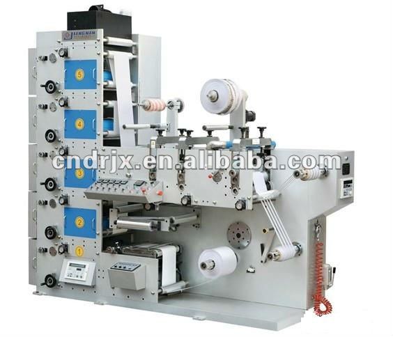 DDRY-450-2Full automatic free adhesive label double colors flexographic printing machine