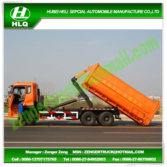 DFL 6x4 Arm Roll Garbage Truck, Hook Lift 16~22 m3 Garbage Container