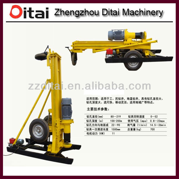 Diamond Core Drill Machine with 200m Depth