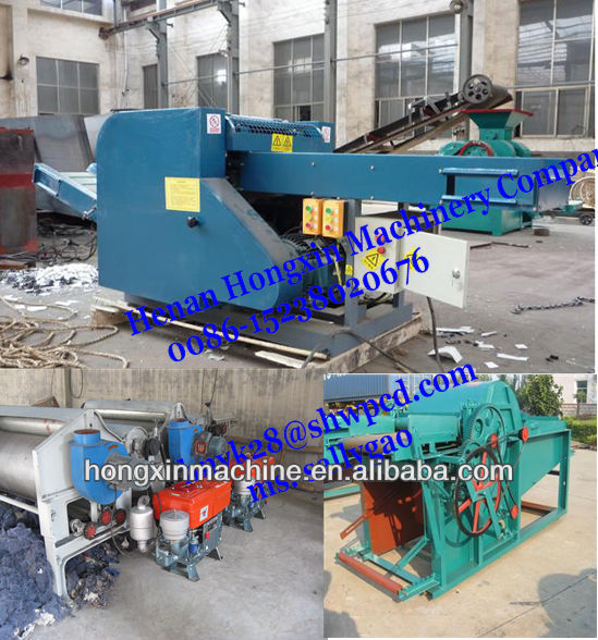 diesel engineer driven waste clothes recycling machine fiber textile recycling machine cotton waste recycling machine fabric was