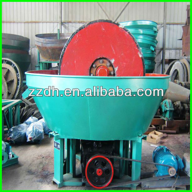 Diesel motor Wet Pan Mill for gold ore processing line