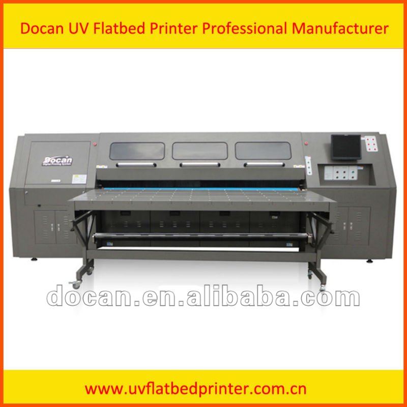 Docan UV flatbed and roll 2 roll printer UV2510 to print flat and roll to roll materials