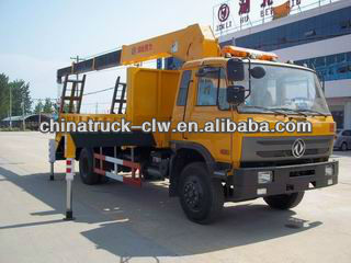 Dongfeng 12tons flat bed truck with crane 6.3tons for hot sales