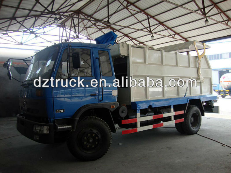 Dongfeng 153 4*2 docking side loader garbage truck