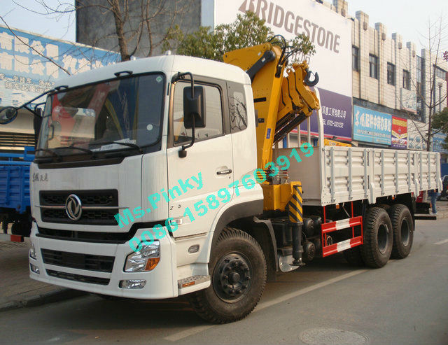 Dongfeng 6*4 Truck With Crane XCMG 10Tons Crane Cargo Truck Mounted