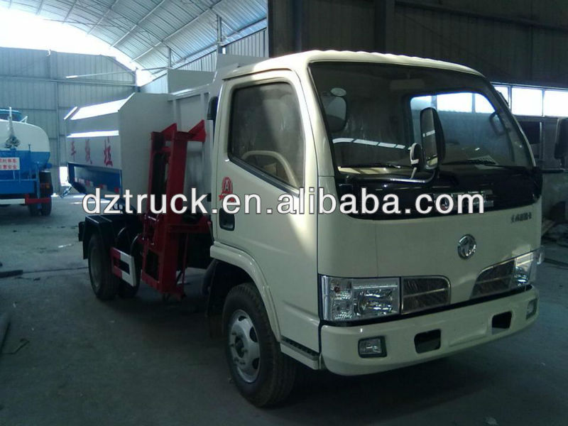 Dongfeng FRK 4*2 self-loading and selfdischarging small garbage truck