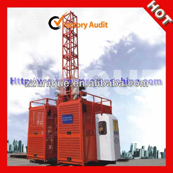 double cage construction hoist elevator