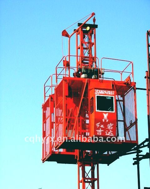 Double cages Construction building hoist