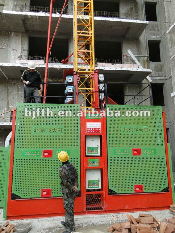 double cages material hoist