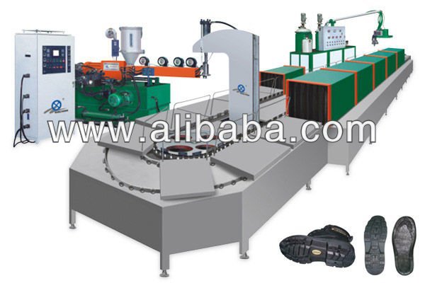 Double color PU TPU footwear pouring molding machine