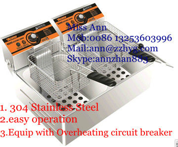 Double cylinder and double screen electric frying machine