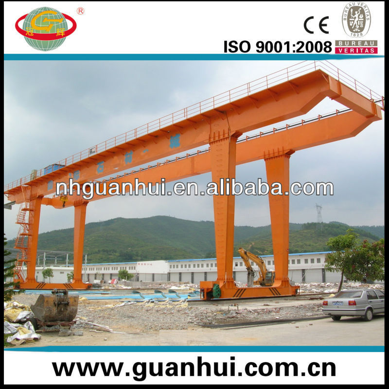 double girder railway goliath gantry crane with trolley