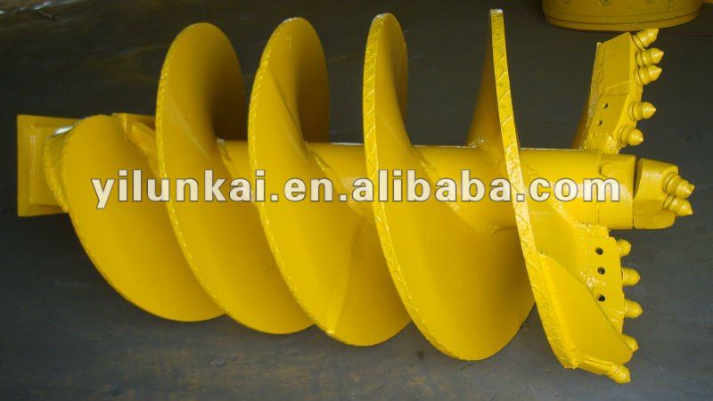 Double-head double-spiral rock drilling auger