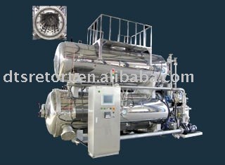 Double layer rotary high temperature and pressure sterilizer retort