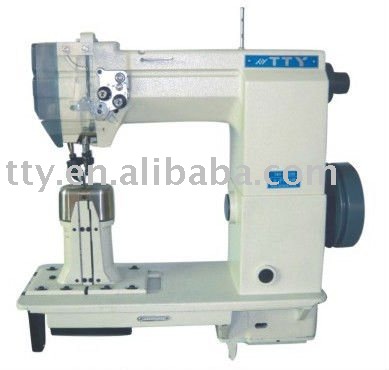 Double needle postbed lockstitch heavy duty sewing machine