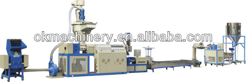 Double stage plastic granulating line